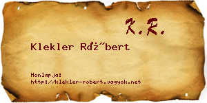Klekler Róbert névjegykártya